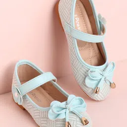 Pine Kids Velcro Closure Ballerina with Bow Applique - Aqua Blue-picture-22
