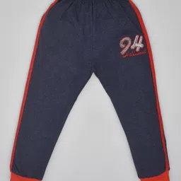 Kiwi Pack Of 2 Cotton Knit Stars Printed Lounge Pant - Blue & Orange image 3