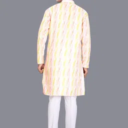 Alankrit Men Yellow Viscose Rayon Straight Kurtas image 2