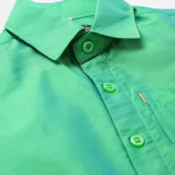 THANGAMAGAN Viscose Half Sleeves Soild Without Lining Shirt - Light Green image 4