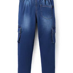 Pine Kids Denim Full Length Washed Jeans with Pockets - Blue image 3