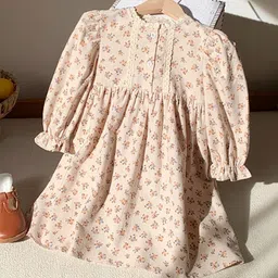 LULU & SKY Floral Print Puff Sleeve A-Line Dress image 4