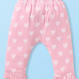 Babyhug Disney Interlock Knit Full Length Diaper Leggings With Minnie Mouse Graphics & Bow Detailing Pack Of 3 - Purple Pink & White image 5
