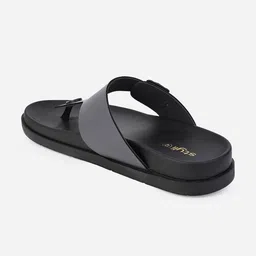 Styli Men Grey Open Toe Buckle Detail Comfort Sandals image 3