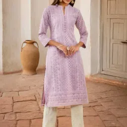 Soch Purple Georgette Paisley Thread Embroidered Straight Kurta-image-66