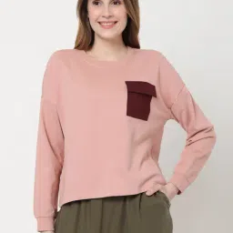 Vero Moda Pink Cotton Regular Fit Sweatshirt-image-30