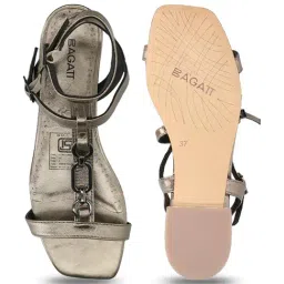 Bagatt Women's Glaze Metallic Ankle Strap Sandals image 4