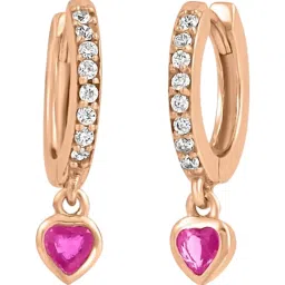 Zavya Heart Rose Gold Plated 925 Sterling Silver Drop Earrings for Women image 3