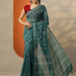 Libas Green Printed Saree With Unstitched Blouse-picture-42