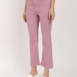 Angelfab Light Pink Cotton Bootcut High Rise Jeans image 3