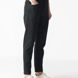 Rare Rabbit Black Comfort Fit Solid Jeans image 3