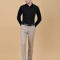 Metal Beige Rayon Slim Fit Trousers image 4