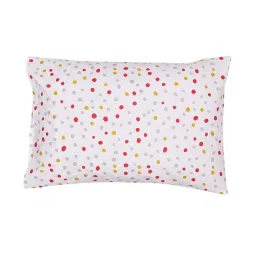 House This Nukt Dots Red Cotton Single Bed Sheet with Pillow Cover image 3
