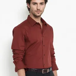 Rare Rabbit Rust Regular Fit Solid Shirt image 3