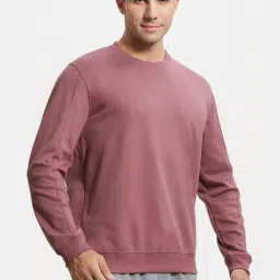 Jockey AM48 Pink Super Combed Cotton Rib Sweatshirt with Ribbed Cuffs image 3