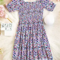 Bella Moda Girls Multicolor Cotton Printed Casual Dresses-image-42