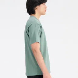 New Balance Green Comfort Fit Logo Print Sports T-Shirt image 3