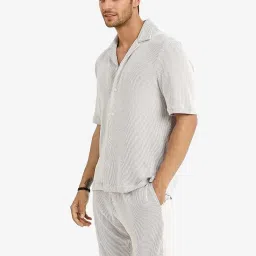 Rare Rabbit Grey Boxy Fit Stripes Shirt image 3