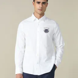 U.S. Polo Assn. Cool White Cotton Regular Fit Shirt-image-89