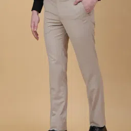 Metal Beige Rayon Slim Fit Trousers image 2