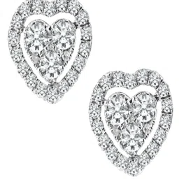 Peora Stylish Silver Roudium-Plated American Diamond Stud Earrings image 3