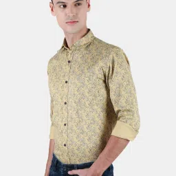 Duke Beige Cotton Slim Fit Printed Shirt image 3