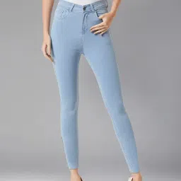 DOLCE CRUDO Light Blue Skinny Fit Jeans-image-90