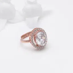 GIVA 92.5 Sterling Silver Rose Gold-Plated Neha Kakkar Ring for Women-image-25