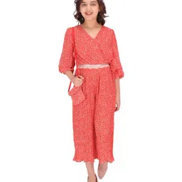 Cutecumber Kids Red Printed Jumpsuit-picture-13
