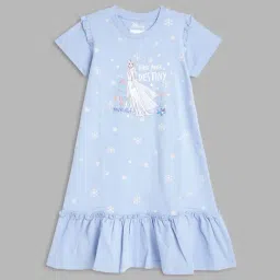 Blue Giraffe Kids Blue Printed Dress-image-14
