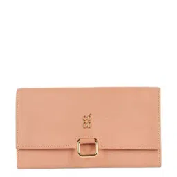 Baggit Pink Solid Tri-Fold Wallet for Women-picture-24