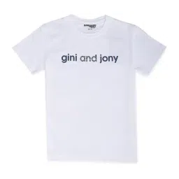 Gini & Jony Kids White Cotton Printed T-Shirt-picture-27