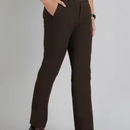 Metal Brown Polyester Slim Fit Trousers image 2
