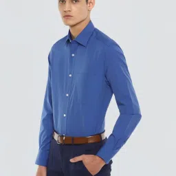 Louis Philippe Blue Regular Fit Texture Shirt image 3