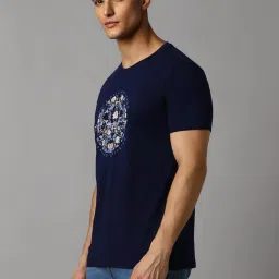 Louis Philippe Navy Slim Fit Printed T-Shirt image 3