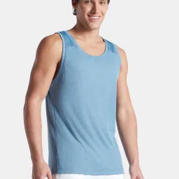 Jockey Blue Microfibre Solid Sleeveless Vests image 3
