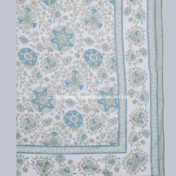Shahenaz Daffodile Floral Blue Cotton Double Reversible Dohar image 3