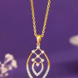 GIVA Lab Grown Diamond 14k (585) Gold Pendant for Women-picture-21