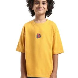 Rare Ones Boys Yellow Cotton Graphic Print T-Shirt-picture-8