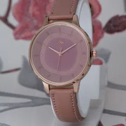 VIRAKTI Women Textured Brass Dial & Leather Straps Analogue Watch H-01-PINK 354-picture-26