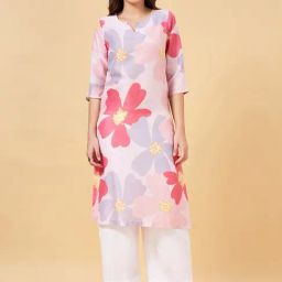 Rangmanch by Pantaloons Pink Printed A Line Kurta-picture-9