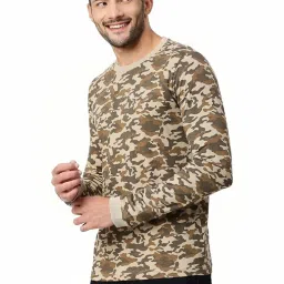 Basics Green Muscle Fit Printed T-Shirt image 3