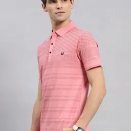Monte Carlo Dark Peach Regular Fit Printed Polo T-Shirt image 3