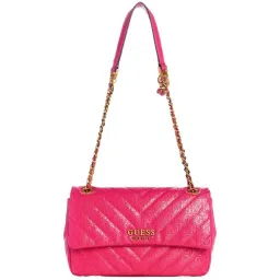GUESS Fuchsia Quilted Shoulder Bag image 3