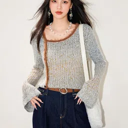 JC Collection Women Speckled with Fuzzy Detail image 4