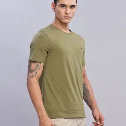 TOMMY HILFIGER Olive Solid T-Shirt image 3