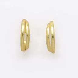 NVR Gold-plated Alloy Circular-Shaped Half Hoop Earrings for Women image 3