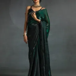 Saree Mall Green Satin Embellished Saree with Blouse Piece-image-59