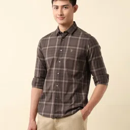 U.S. Polo Assn. Brown Cotton Regular Fit Checks Shirt image 3