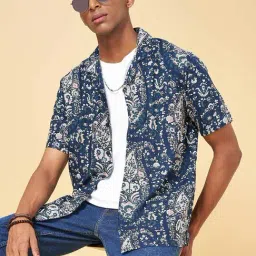 YU by Pantaloons Blue Slim Fit Printed Shirt-picture-44